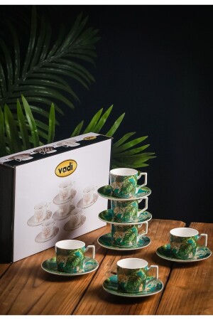 مجموعة من 6 كوبات قهوة ذات نمط غابات - Vadi