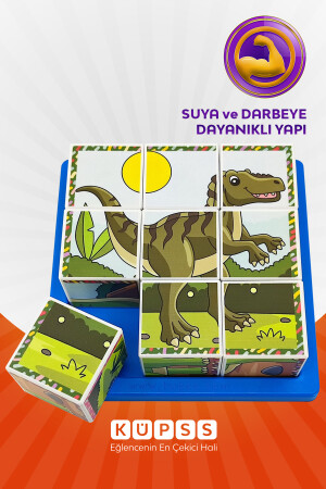 6 verschiedene Dinosaurier-Lernpuzzlewürfel 3D-Würfelpuzzle Serie 2 – Lernspielzeug für 3 4 5 6 Jahre KO009M007 - 6