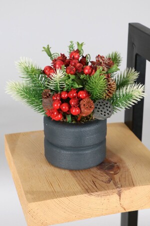 منظمة كوكايين الراغنانة الاصطناعية في وعاء خرساني مفهوم السنة الجديدة 6 - Yapay Çiçek Deposu