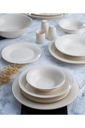 (منز-بورسلين بليك) 60 قطعة عشاء لـ 12 شخصاً - ذهب 20416 - ACAR