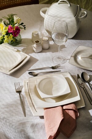 (مينز) - العظام الجميلة (زنسرك) 60 قطعة عشاء مجموعة 12 شخص مربع 600. 15.01.2034 - Emsan