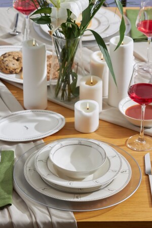 (مينز أوليفيا) العظام الجديدة 60 قطعة عشاء مجموعة 12 شخص 600. - Emsan