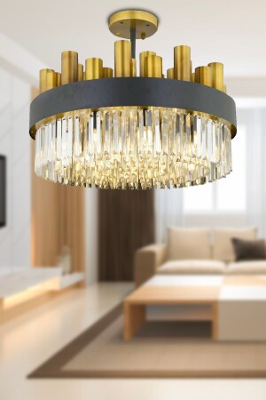 منز تور 60' كريستال ، حجر تصميم عصري كريستال غرفة المعيشة شمعة 3103-60-BL - Apliqa