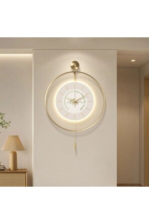 60 cm Timelles LOVE GOLD LED Duvar Saati Serisi , Modern Dekoratif Metal Kristal Cam Duvar Saati Love60 - 2