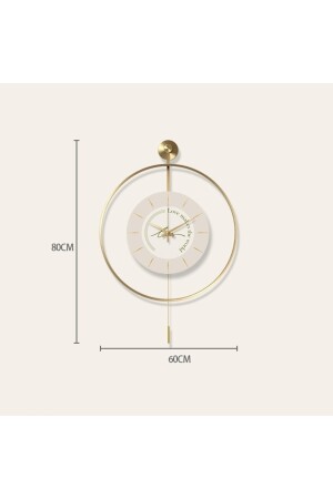 60 cm Timelles LOVE GOLD LED Duvar Saati Serisi , Modern Dekoratif Metal Kristal Cam Duvar Saati Love60 - 6