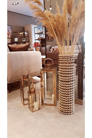 مادة من المعدات المعدنية المنسجة الزهرية 60 سم - Dekopano