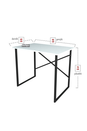 60 x 90 cm Arbeitstisch, Laptop, Computertisch, Büro, Vorlesung, Esszimmer, Kindertisch, weiß, 60 x 90 cm, Profil, ohne Ablagen, kreuzförmig - 6