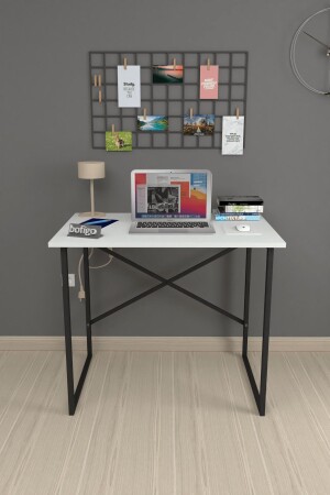 60 x 90 cm Arbeitstisch, Laptop-Computertisch, Büro, Vorlesung, Esszimmer, Kindertisch, Weiß - 4