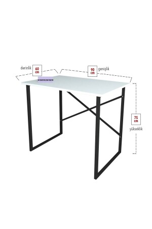 60 x 90 cm großer weißer Schreibtisch, Laptop-Schreibtisch, Studentenschreibtisch - 5