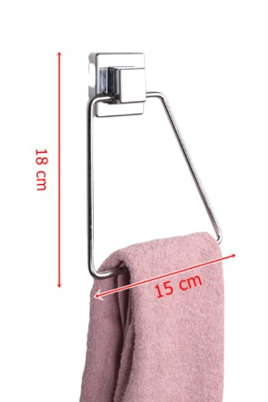 602 Quadratischer, selbstklebender dreieckiger Handtuchhalter, Chrom - 4