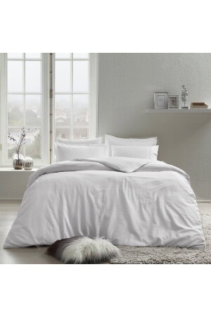 م.ن.ز-بايت كولكشن لوغو القطن جاكارد ساتين مزدوج غطاء غطاء القماش القماش الأبيض 60244695 - Linens