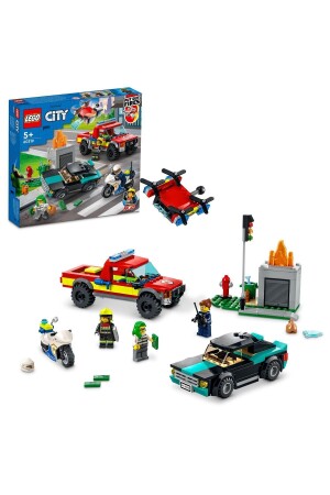 عملية إنقاذ من فرقة الإطفاء في المدينة وشرطة مطاردة 60319 - مجموعة بناء ألعاب محركات الإطفاء (295 قطعة) RS-L-60319 - LEGO
