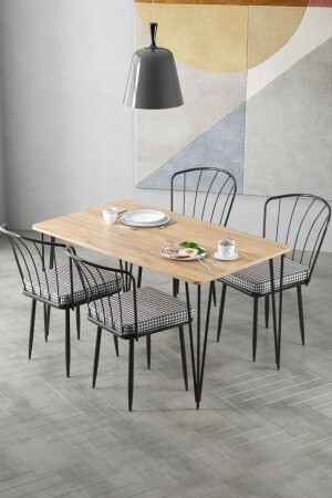 60x120 Çam Yemek Masa- Mutfak Masa Takımı 4 Adet Güneş Sandalye - 1