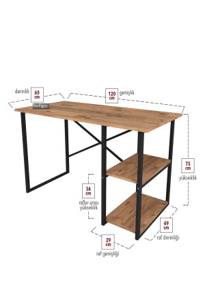 60x120 cm Kiefernholz Arbeitszimmer Computer Büro Vorlesungstisch mit 2 Ablagen Bfg-Calis. Tisch-2Regale-60x120 - 7