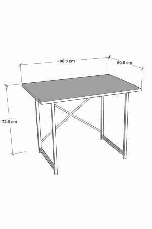 60x90 Çalışma Masası Metal Ayaklı Ders Çalışma Ofis Masası Beyaz - 4