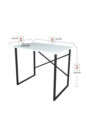 60x90 cm Çalışma Masası Laptop Bilgisayar Masası Ofis Ders Yemek Cocuk Masası Beyaz - 7