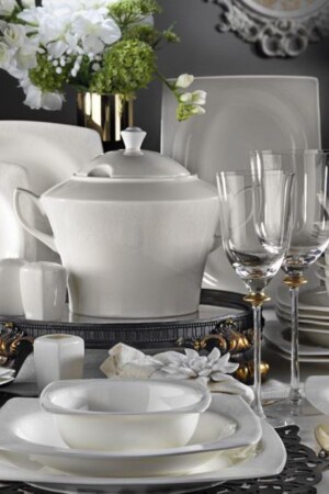 م.ن.ز-بون مار 62 قطعة 955921 نمط عشاء ذهبية مجموعة BNMR62YT955921 - Kütahya Porselen