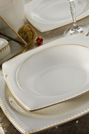 م.ن.ز-بون مار 62 قطعة 9715 طقم عشاء نمط BNMR62YT9715 - Kütahya Porselen