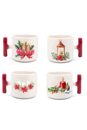 مجموعة من أربعة كوبات قهوة تركية مزدوجة مع صوصات 63-TKUPA - BUBESTORE