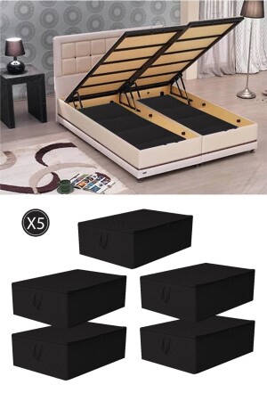 كيس تخزين قاعدة الأريكة - تحت القاعدة كيس تخزين حجم كبير أسود 64 × 45 × 22 سم TYC00633400867 - Serstil