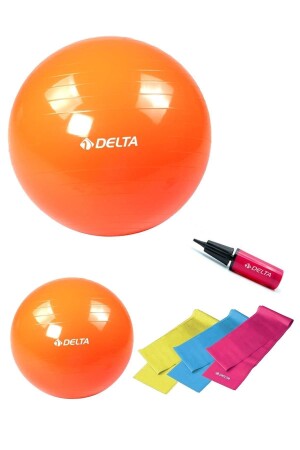 65 cm-20 cm Pilates-Ball, 3-teiliges Pilates-Band, Übungs-Widerstandsband, Pilates-Ball-Pumpen-Set - 1