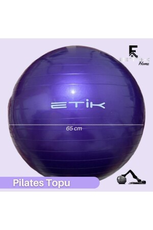65 cm 65 cm Pilates Topu Ve El Pompası Seti ETK200100 Mor Pompa dahildir Pilates Topu - 1