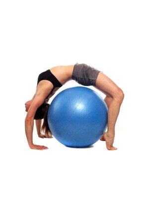 65 cm blauer Pilates-Ball, Yoga-Platten, Gymnastikball, Ball + Aufblaspumpen-Set - 1