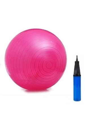 65 Cm Büyük Boy Pilates Topu Pembe Spor Fit Vucut Sağlıklı Yaşam Pompa Hediyeli - 1