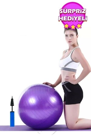 65 Cm Fitilli Pilates Topu Ve Pompa Seti Plates Denge Yoga Spor Egzersiz Top Jimnastik Fitness Gym ayla-gym83 - 1