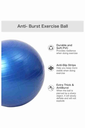 65 cm großer Pilates-Ball – Aufblaspumpe - 5