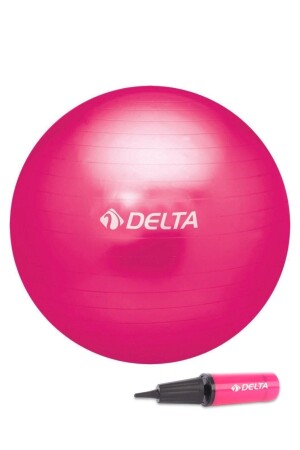 65 cm großes Fuchsia Deluxe Pilates-Ball- und Zwei-Wege-Pumpen-Set - 1