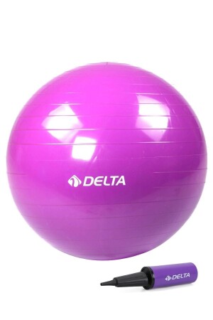 65 cm großes violettes Deluxe-Pilatesball- und Zwei-Wege-Pumpen-Set - 1