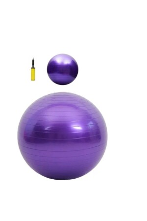 65 cm Lila Deluxe Pilates Ball 25 cm Bidirektionale Pumpe Schienbein-4 - 1