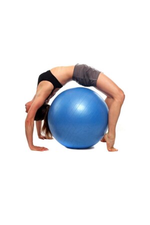 65 Cm Mavi Pilates Topu Yoga Plates Egzersiz Topu Ball + Şişirme Pompası Seti - 1