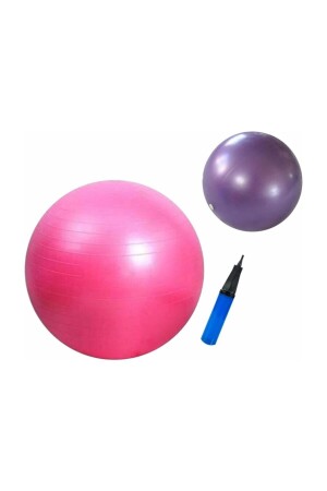 65 Cm Pembe - 25 Cm Pilates Topu 2'li Set - 1