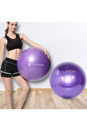 65 cm schnurgebundener Pilatesball Lila + Pumpe - 5