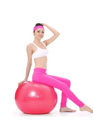 65 cm schnurgebundener Pilatesball Rosa und Pumpe - 1