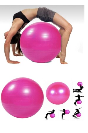 65 cm schnurgebundenes Pilates-Ball- und Pumpen-Set für Pilates, Yoga, Sport, Gymnastikball, Gymnastik, Fitness, Cardio - 3