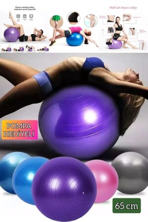 65 cm schnurgebundenes Pilates-Ball- und Pumpen-Set, Platten, Balance, Yoga, Sport, Übungsball, Gymnastik, Fitness, Fitnessstudio - 1