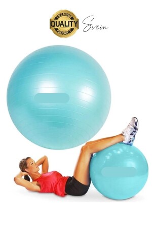 65 cm Yoga Pilates Topu ve Şişirme Pompası Hediye Denge Egzersiz Aerobik Jimnastik Reformer Spor Set - 4