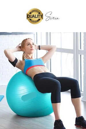 65 cm Yoga Pilates Topu ve Şişirme Pompası Hediye Denge Egzersiz Aerobik Jimnastik Reformer Spor Set - 5