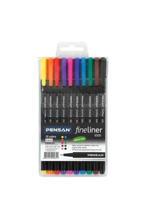 6500 Fineliner 0.4 Mm Keçe Uçlu Kalem 10 Renk Plastik Kutulu Set - 1