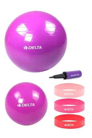 65cm-25cm Pilates Ball 3-teiliges Squat Band Übungswiderstandsband Pilates Ball Pump Set - 1