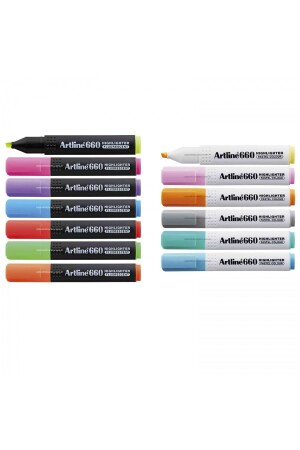 660 Neon Pastell Serie 13 Farb-Textmarker-Set özt-660artline - 1