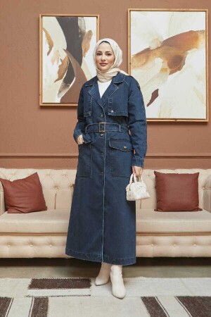 6625-Raglanärmel-Trenchcoat in Marineblau - 1