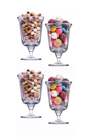 MNZ-68126 كريستال زجاجي جبهة حامل الآيس كريم، كوب 4 قطع PKT-10068126 - Paşabahçe