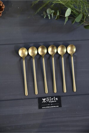 6er-Pack Starliçe Matte Gold Tee-/Nescafe-Löffel YTK 12 DSTNO - 6