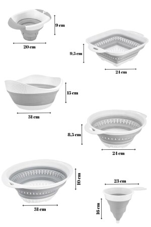 6er-Set Akkordeon-Faltsieb-Set – Falt-Mitgift-Set 6-teilig - 7