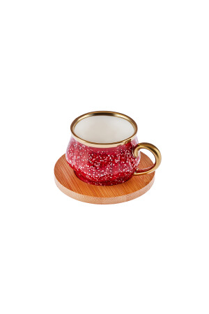 6er-Set rote Kaffeetassen mit Bambustablett als Geschenk 90 ml 153. 03. 05. 0221-1 - 8