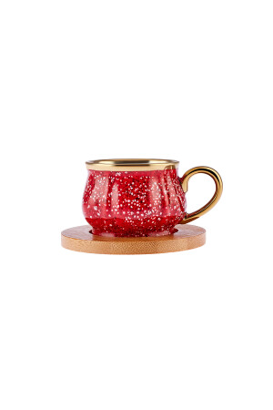 6er-Set rote Kaffeetassen mit Bambustablett als Geschenk 90 ml 153. 03. 05. 0221-1 - 9